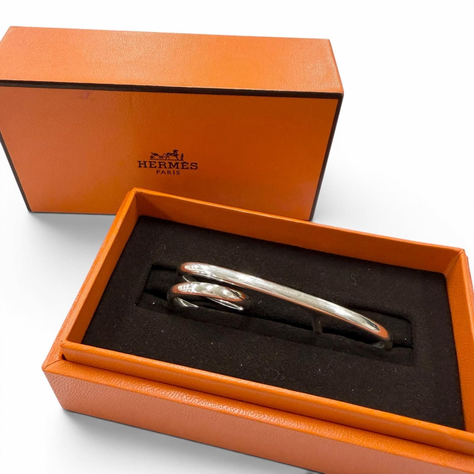Hermes Chaine D'ancre Punk Triple Ring Silver