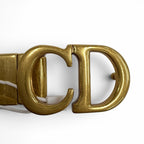Dior Reversible CD Logo Buckle Leather Belt Black White Gold 85 — view 6