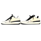Chanel Leather Suede CC Logo Sneakers Ivory Black — view 3