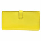 Hermes Bearn Souffle Verso Veau Epsom Lime Terbatue Bicolor Silver Wallet — view 3