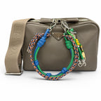 Prada Triangle Logo with Trick Charm Vitello Daino Leather Shoulder Bag Gray
