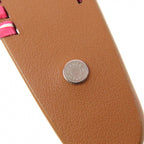 Hermes Gray Silver Series Leather Headband Brown Pink — view 8