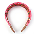 Hermes Gray Silver Series Leather Headband Brown Pink — view 3
