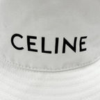 Celine Cotton 100% Logo Print Hat Bucket Hat White — view 6