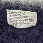 Loewe Mohair Wool Blend Leather Anagram Logo Patch Border Pattern Fringe Scarf — view 7