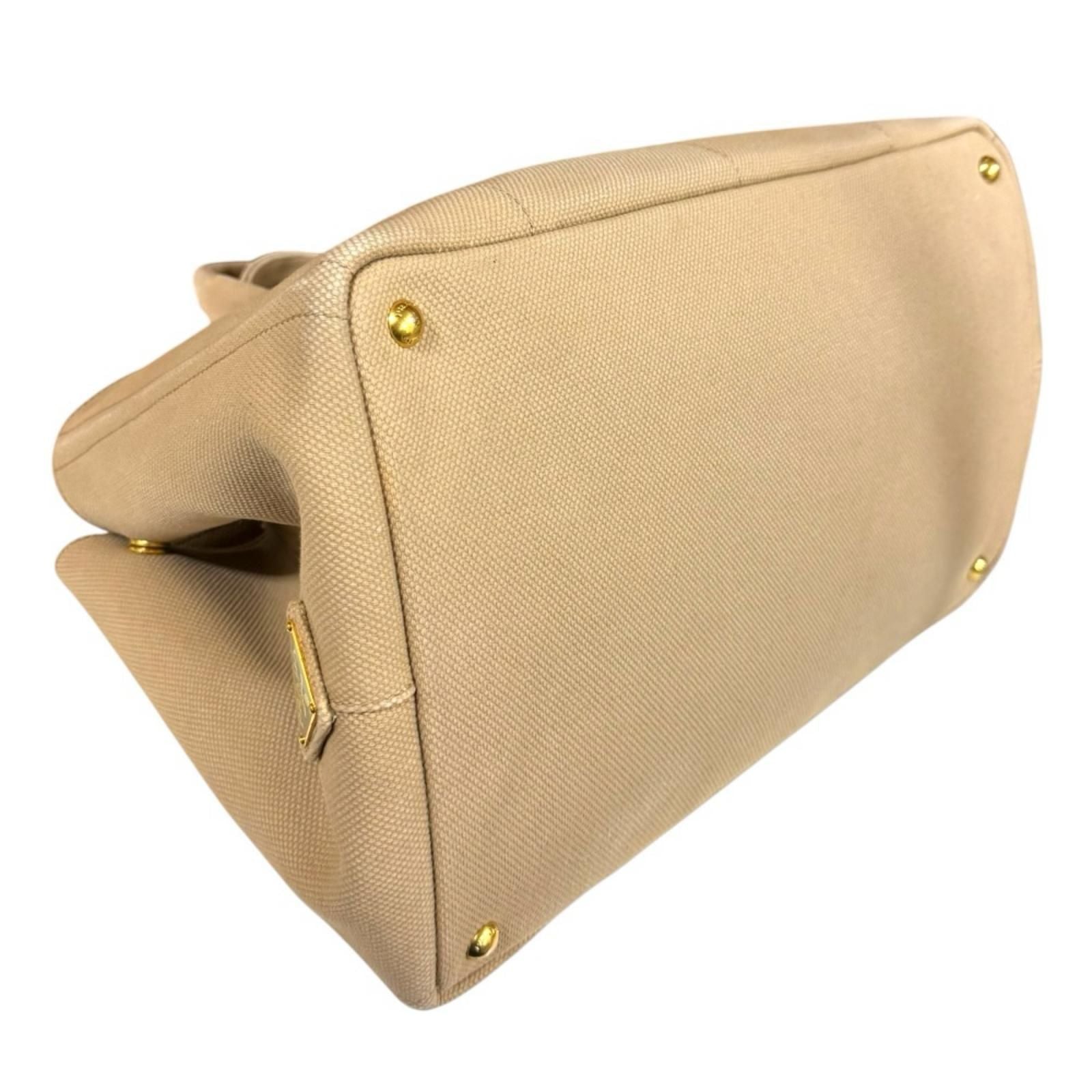 Prada Canapa Tote L Handbag Canvas Beige — view 6