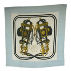 Hermes Brides de Gala Carre 90 Scarf All Over Pattern Silk White Light Blue