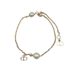 Dior Bracelet Logo Pearl Chain Gold