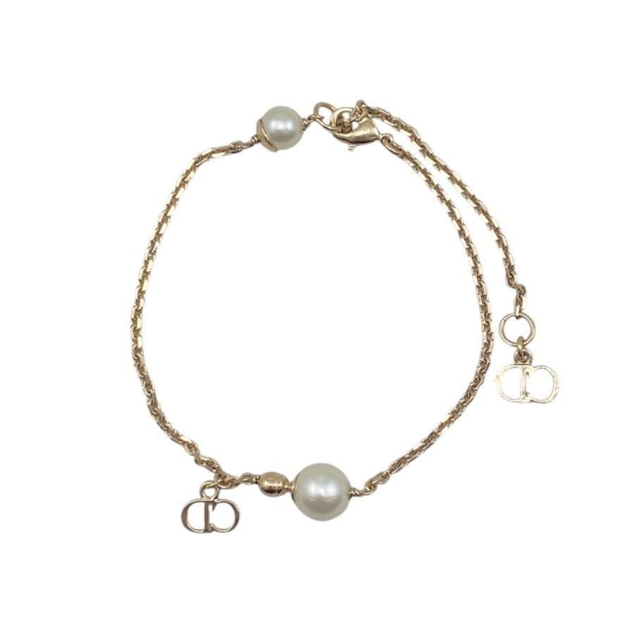 Dior Bracelet Logo Pearl Chain Gold