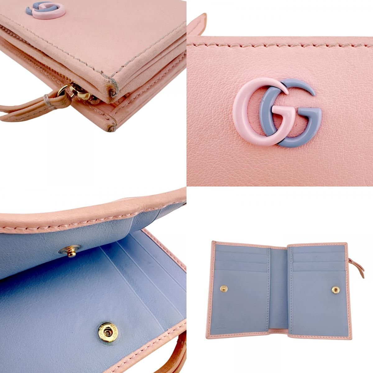 Gucci Double Small Wallet Compact Bicolor GG Marmont Bifold — view 6
