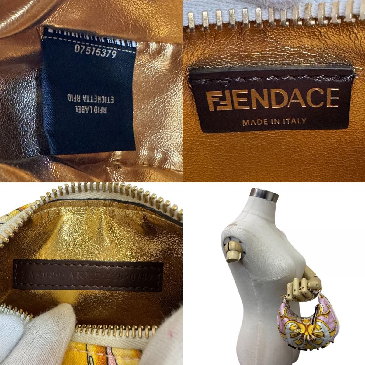 Fendi Collaboration Pouch Letter Ring Logo Hobo Nano Graphie Handbag — view 8