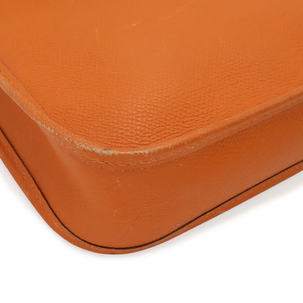 Hermes Vespa TPM Shoulder Bag Pochette Crossbody Leather Orange Silver — view 3