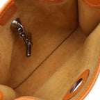 Hermes Vespa TPM Shoulder Bag Pochette Crossbody Leather Orange Silver — view 7