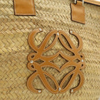 Loewe Anagram Basket Bag Large Bag Raffia Straw Natural Tan Brown — view 9