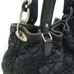 Dior Cannage Tote 2-Way Chain Shoulder Bag Leather Black Silver — view 7
