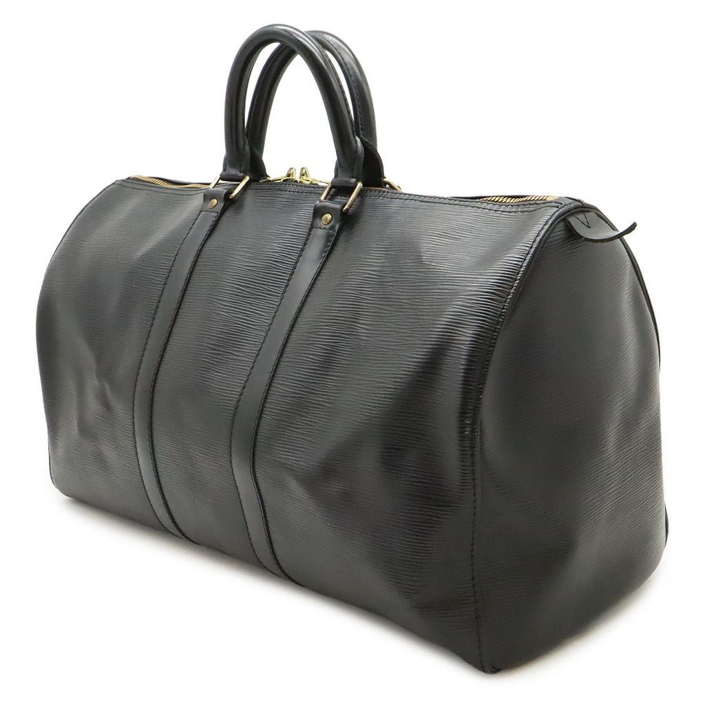 Louis Vuitton Epi Keepall 45 Boston Bag Travel Purse Leather Noir Black Gold — view 2