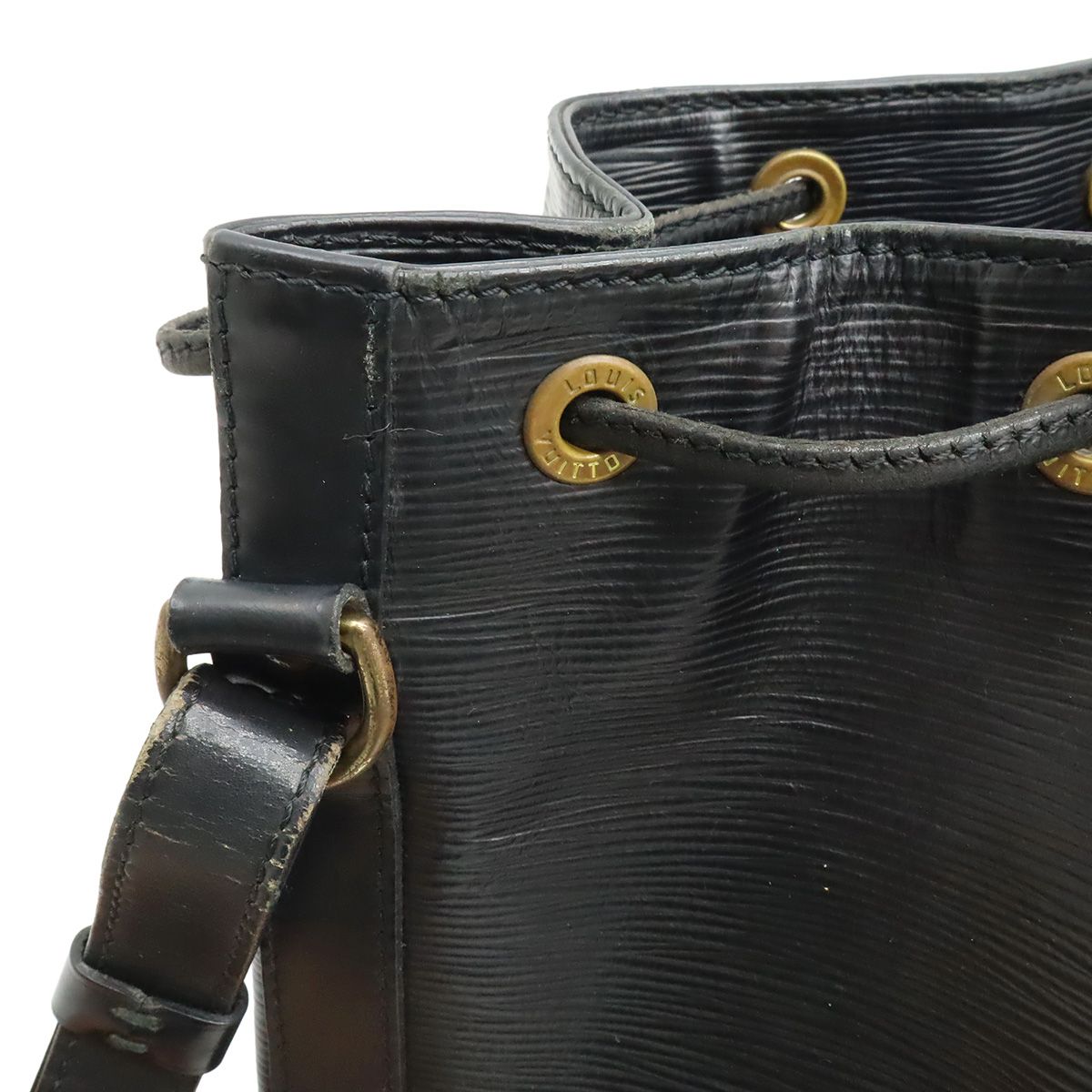 Louis Vuitton Epi Petit Noir Shoulder Bag Drawstring Black — view 6