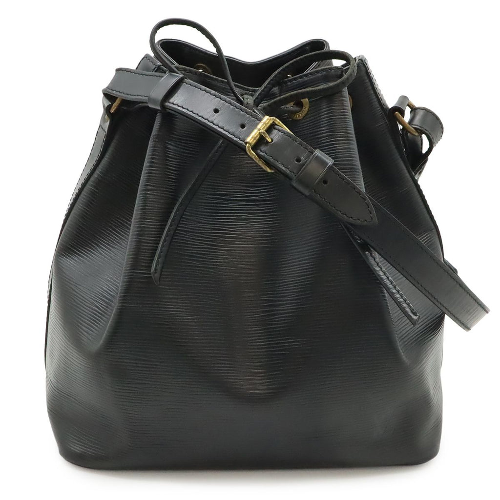 Louis Vuitton Epi Petit Noir Shoulder Bag Drawstring Black