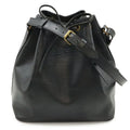 Louis Vuitton Epi Petit Noir Shoulder Bag Drawstring Black
