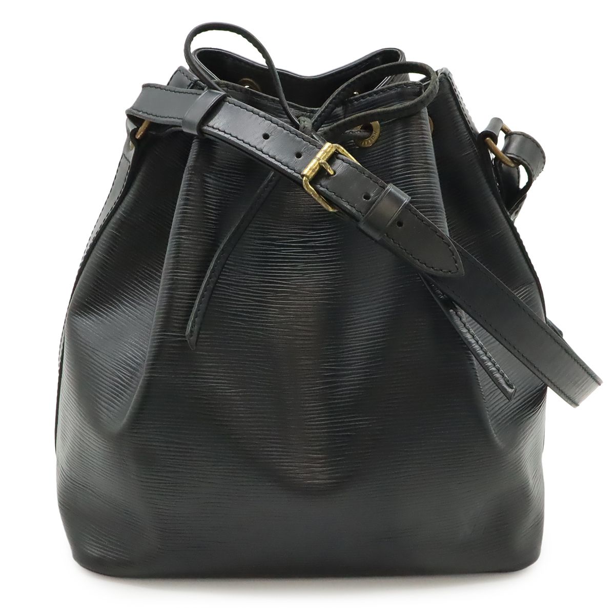 Louis Vuitton Epi Petit Noir Shoulder Bag Drawstring Black