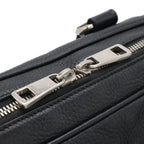 Gucci Interlocking Business Briefcase Documents Purse Leather Black Silver — view 4
