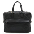 Gucci Interlocking Business Briefcase Documents Purse Leather Black Silver