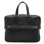 Gucci Interlocking Business Briefcase Documents Purse Leather Black Silver