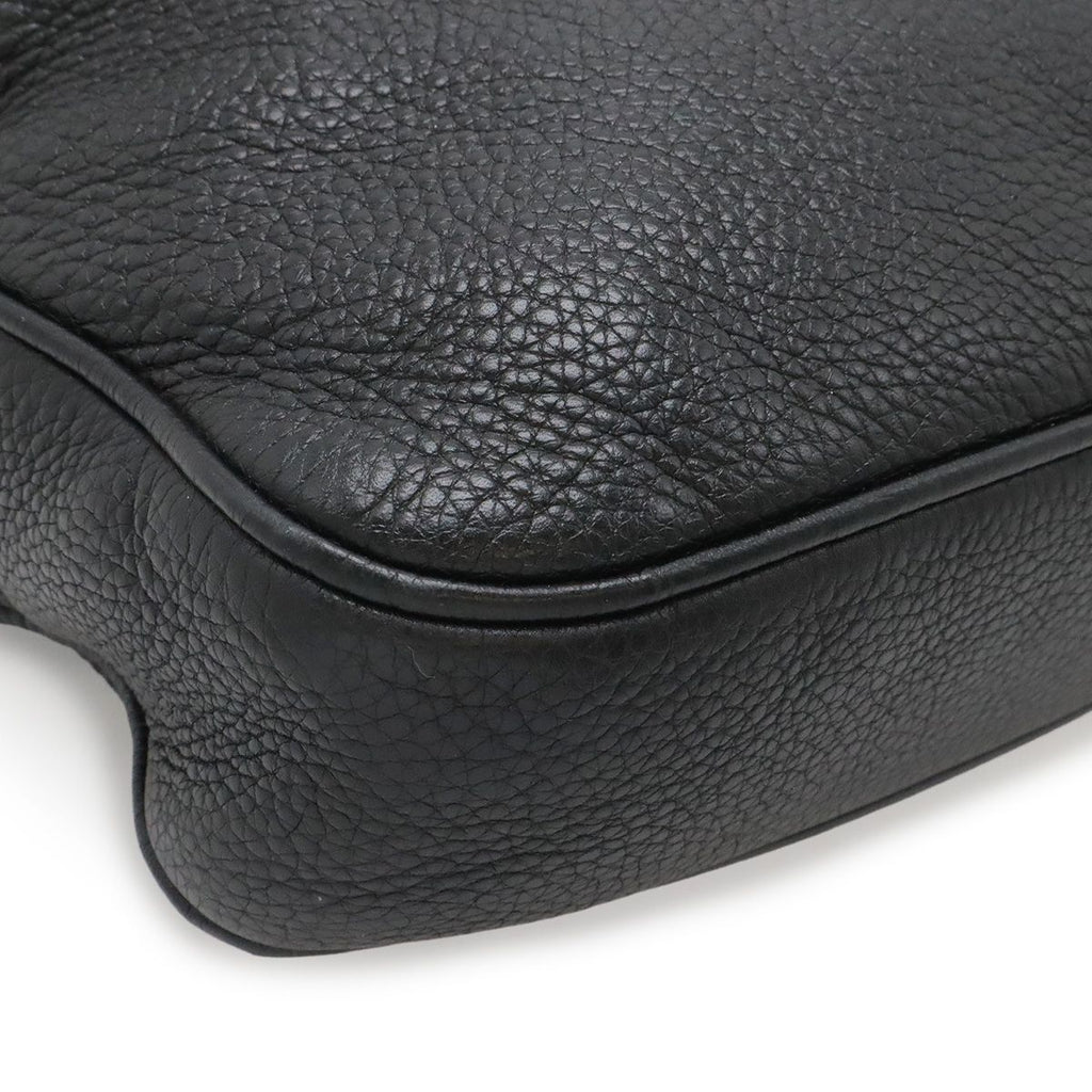 Gucci Interlocking Business Briefcase Documents Purse Leather Black Silver — view 3