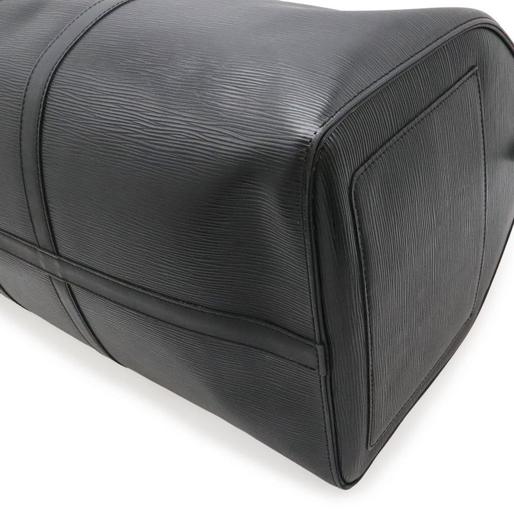 Louis Vuitton Epi Keepall 55 Boston Bag Travel Purse Leather Noir Black — view 3
