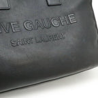 Saint Laurent Paris YSL Yves Rive Gauche Tote Shoulder Bag Leather Black — view 9