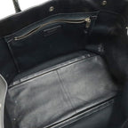 Saint Laurent Paris YSL Yves Rive Gauche Tote Shoulder Bag Leather Black — view 5
