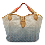 Louis Vuitton Monogram Denim Sunbeam Gradient Tote Shoulder Bag Blue