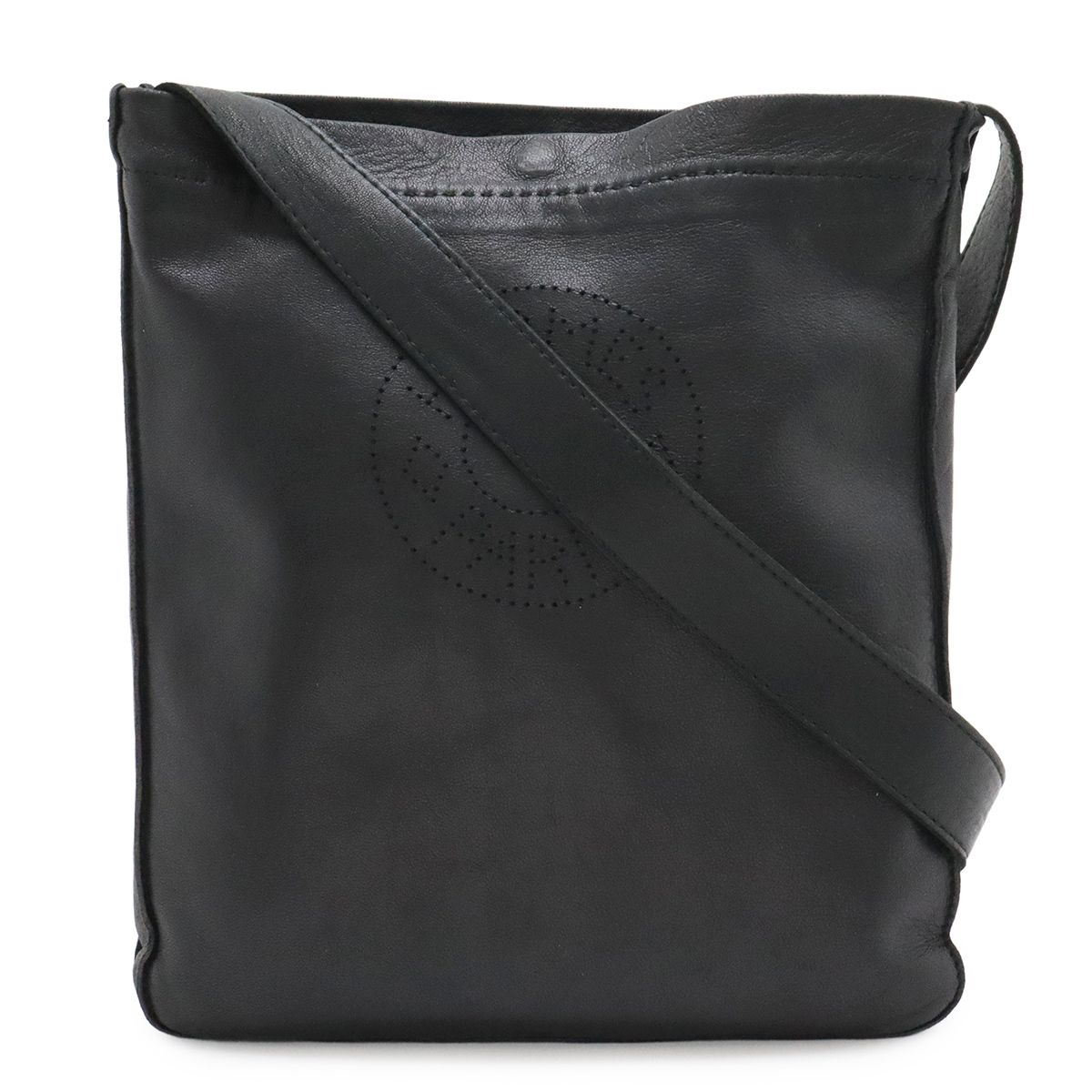 Hermes Clou de Selle Shoulder Bag Pochette Crossbody Perforated Lambskin