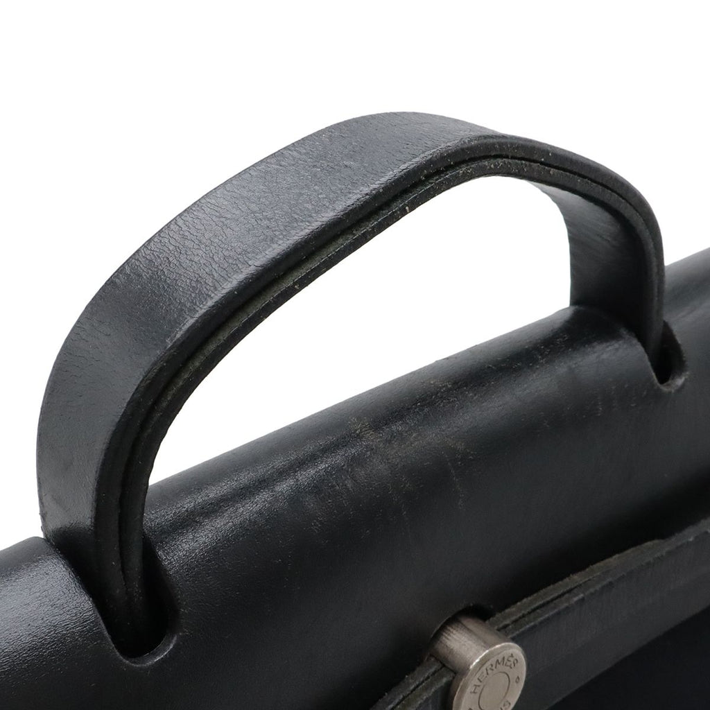 Hermes Herbag MM 2-Way Shoulder Bag Toile Officier Canvas Black — view 6