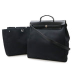 Hermes Herbag MM 2-Way Shoulder Bag Toile Officier Canvas Black