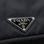 Prada Re-Nylon Triangle Padded Shoulder Bag Crossbody Leather Nero Black — view 5