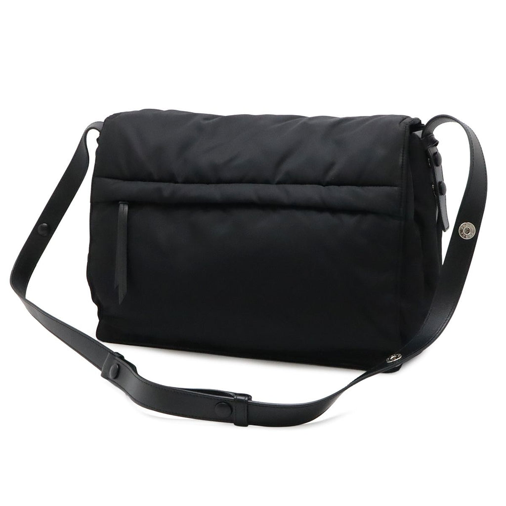 Prada Re-Nylon Triangle Padded Shoulder Bag Crossbody Leather Nero Black — view 2