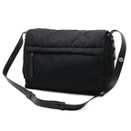 Prada Re-Nylon Triangle Padded Shoulder Bag Crossbody Leather Nero Black — view 2