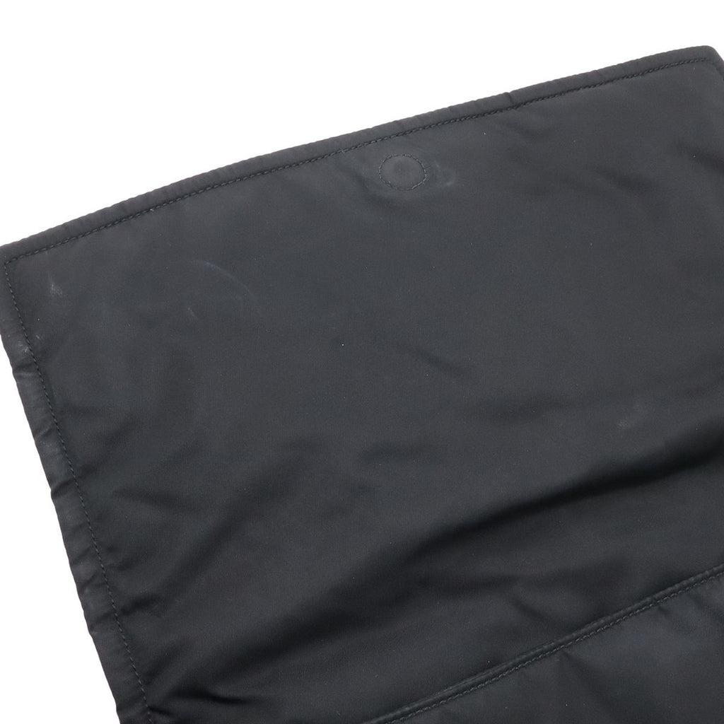 Prada Re-Nylon Triangle Padded Shoulder Bag Crossbody Leather Nero Black — view 8
