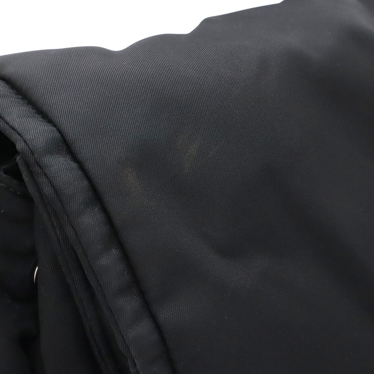 Prada Re-Nylon Triangle Padded Shoulder Bag Crossbody Leather Nero Black — view 4