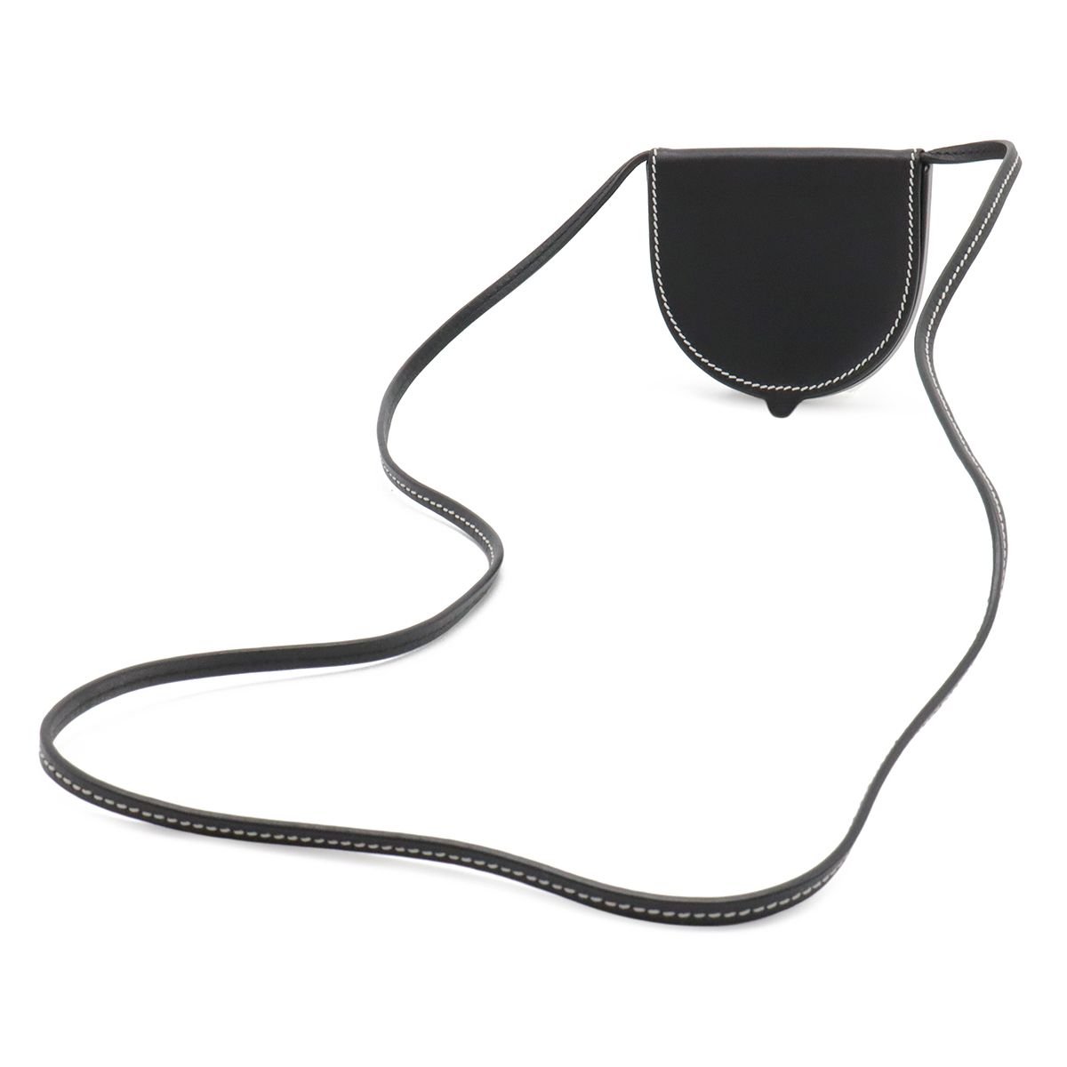 Loewe Anagram Heel Pouch Mini Shoulder Bag Pochette Calf Leather Black 109.54.15 — view 2