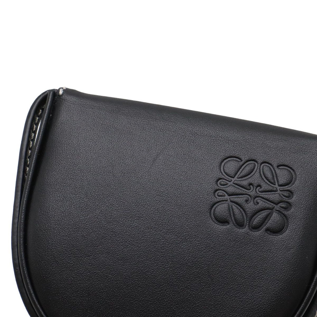 Loewe Anagram Heel Pouch Mini Shoulder Bag Pochette Calf Leather Black 109.54.15 — view 4