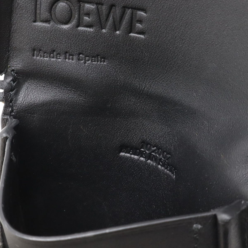 Loewe Anagram Heel Pouch Mini Shoulder Bag Pochette Calf Leather Black 109.54.15 — view 6