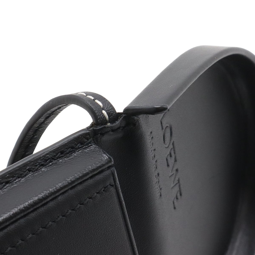Loewe Anagram Heel Pouch Mini Shoulder Bag Pochette Calf Leather Black 109.54.15 — view 8
