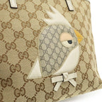 Gucci GG Canvas Children's Zoo Papagallo Parrot Bird Tote Khaki Beige Ivory — view 8