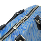 Louis Vuitton Epi Denim Speedy Bandouliere 25 Mini Boston Bag Blue Silver — view 5