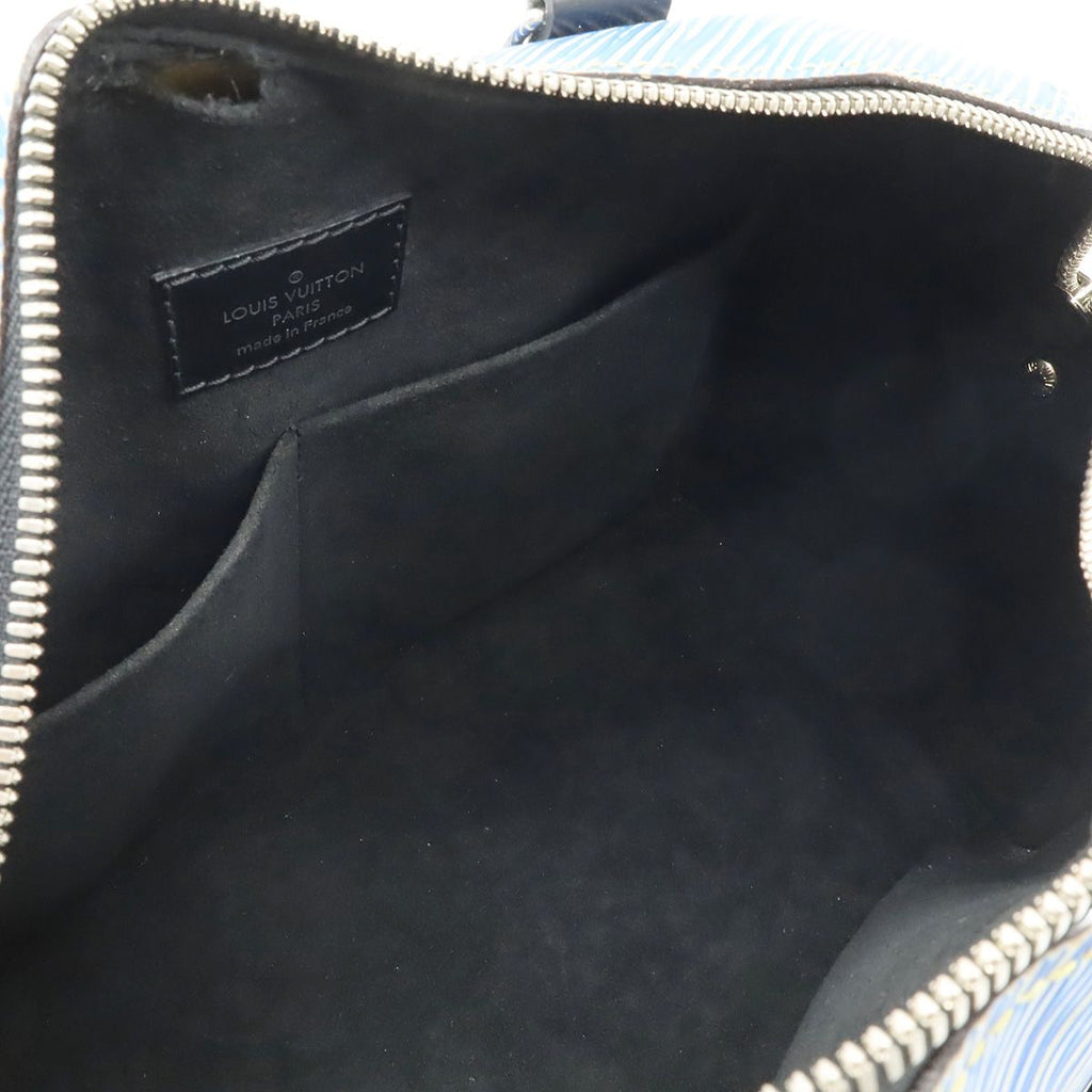 Louis Vuitton Epi Denim Speedy Bandouliere 25 Mini Boston Bag Blue Silver — view 6