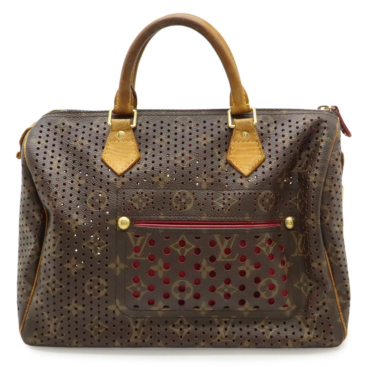 Louis Vuitton Monogram Perfo Speedy 30 Mini Boston Bag Fuchsia Pink