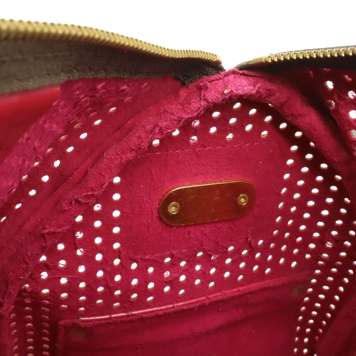 Louis Vuitton Monogram Perfo Speedy 30 Mini Boston Bag Fuchsia Pink — view 7