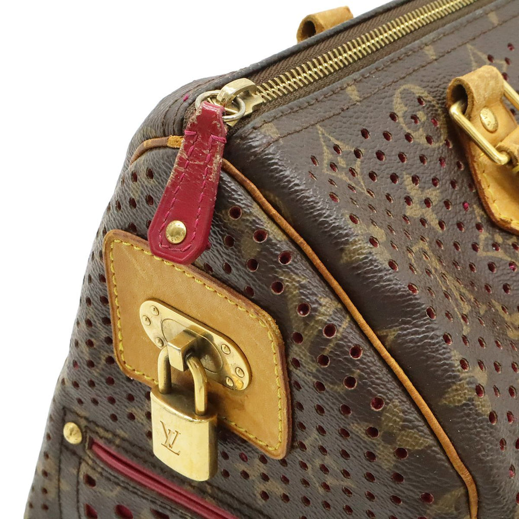 Louis Vuitton Monogram Perfo Speedy 30 Mini Boston Bag Fuchsia Pink — view 5